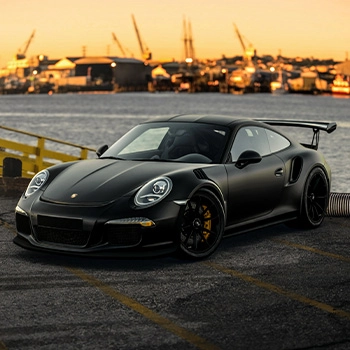 black porsche