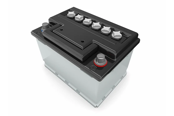 New battery on a white background